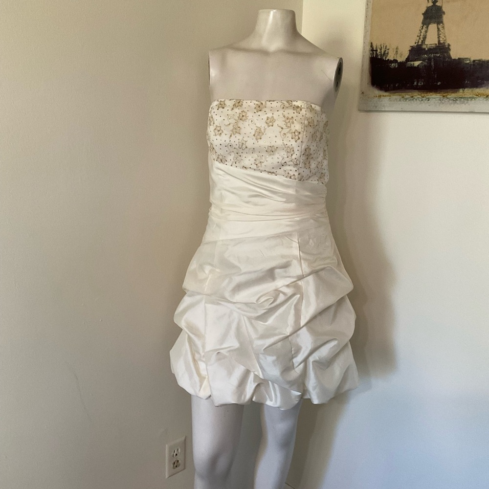 Vintage Jessica McClintock Gunne Sax Strapless Prom Dress 7 - Picture 1 of 8